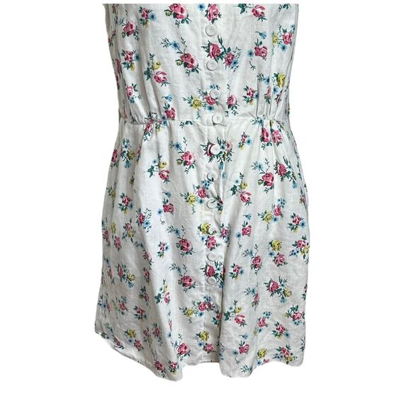 Emilia Wickstead Kirk Mini Dress Women’s Size 10 White Floral Linen d - Picture 4 of 14